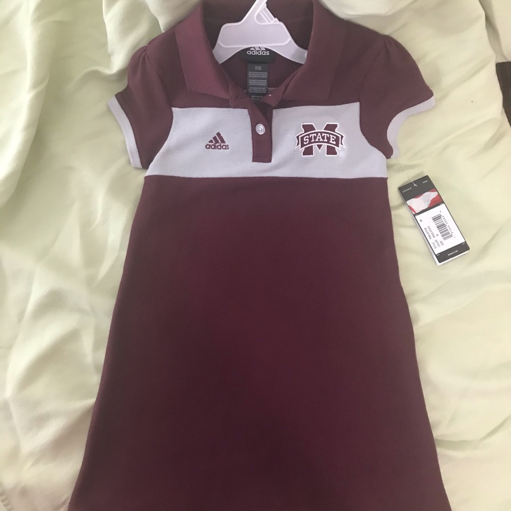 NWT Girl Mississippi State maroon/grey polo dress